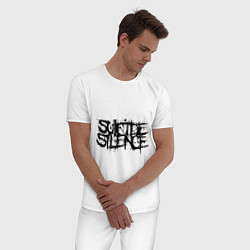 Пижама хлопковая мужская Suicide Silence, цвет: белый — фото 2