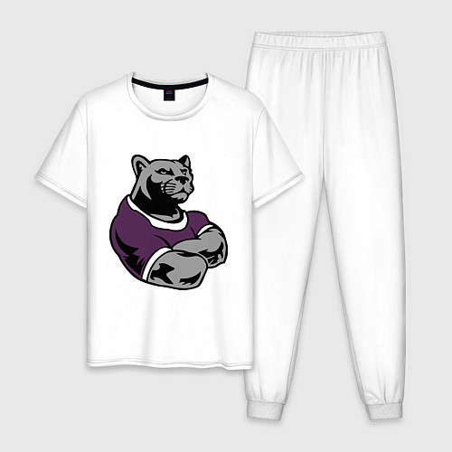 Мужская пижама Сильная пантера / Белый – фото 1