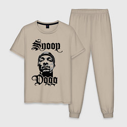 Пижама хлопковая мужская Snoop Dogg Face, цвет: миндальный