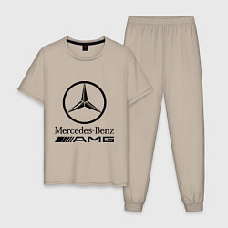 Пижама хлопковая мужская AMG, цвет: миндальный