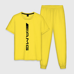 Пижама хлопковая мужская AMG, цвет: желтый