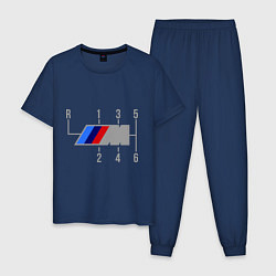 Пижама хлопковая мужская BMW, цвет: тёмно-синий