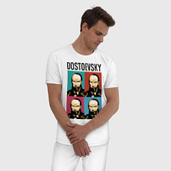 Пижама хлопковая мужская Dostoevsky, цвет: белый — фото 2