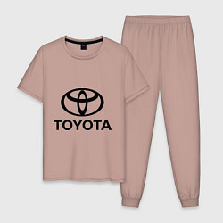 Пижама хлопковая мужская Toyota Logo, цвет: пыльно-розовый