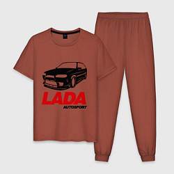 Пижама хлопковая мужская LADA Autosport, цвет: кирпичный