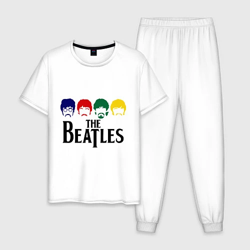 Мужская пижама The Beatles Heads / Белый – фото 1