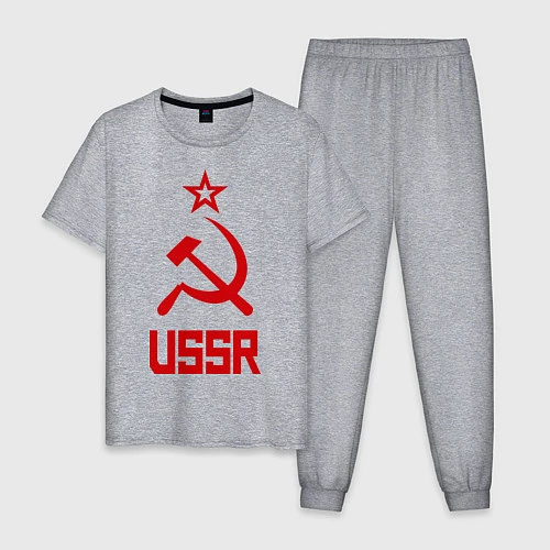 Мужская пижама СССР - великая держава / Меланж – фото 1