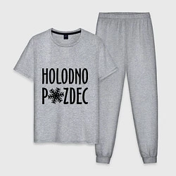 Пижама хлопковая мужская Holodno, цвет: меланж