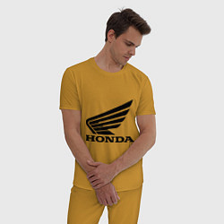 Пижама хлопковая мужская Honda Motor, цвет: горчичный — фото 2