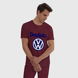 Пижама хлопковая мужская Volkswagen Das Auto, цвет: меланж-бордовый — фото 2