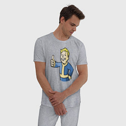 Пижама хлопковая мужская Fallout vault boy, цвет: меланж — фото 2