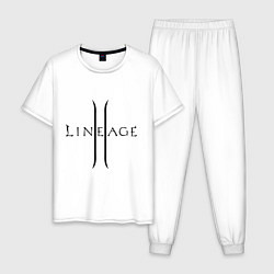 Пижама хлопковая мужская Lineage logo, цвет: белый