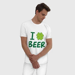 Пижама хлопковая мужская Love beer, цвет: белый — фото 2