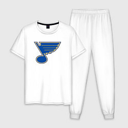 Пижама хлопковая мужская St Louis Blues, цвет: белый