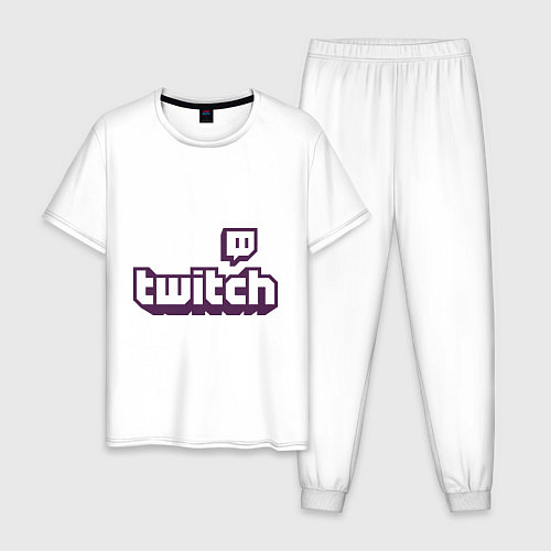 Мужская пижама Twitch Logo / Белый – фото 1