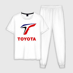 Пижама хлопковая мужская Тойота, цвет: белый