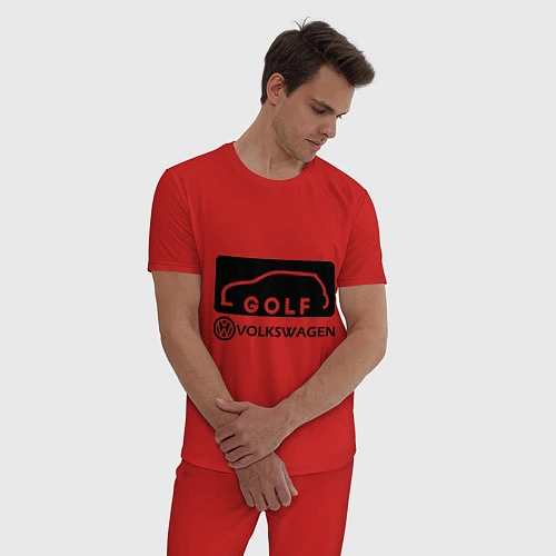 Мужская пижама Фольцваген гольф / Красный – фото 3