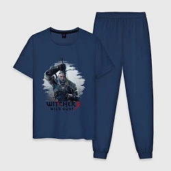 Пижама хлопковая мужская The Witcher 3, цвет: тёмно-синий