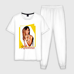 Пижама хлопковая мужская Rihanna, цвет: белый
