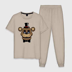 Пижама хлопковая мужская Freddy FNAF, цвет: миндальный