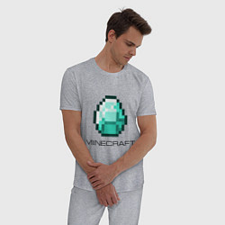 Пижама хлопковая мужская Minecraft Diamond, цвет: меланж — фото 2
