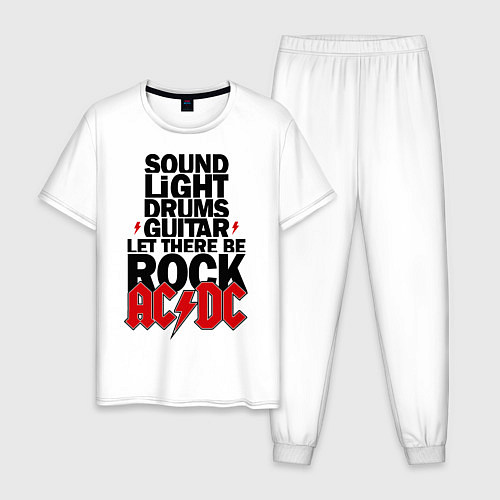 Мужская пижама AC/DC Rock / Белый – фото 1