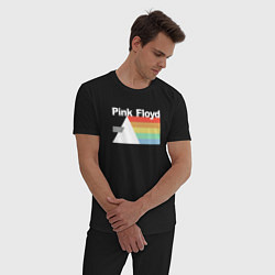 Пижама хлопковая мужская Pink Floyd, цвет: черный — фото 2