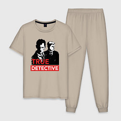 Пижама хлопковая мужская True Detective, цвет: миндальный