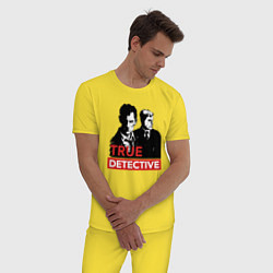 Пижама хлопковая мужская True Detective, цвет: желтый — фото 2