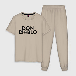 Пижама хлопковая мужская Don Diablo, цвет: миндальный