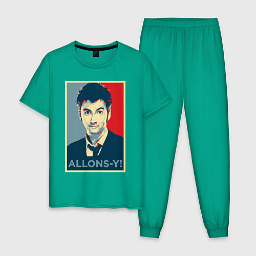 Мужская пижама Allons-y Poster / Зеленый – фото 1