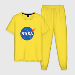 Пижама хлопковая мужская NASA: Logo, цвет: желтый