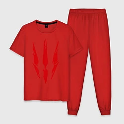 Пижама хлопковая мужская Ведьмак 3, цвет: красный