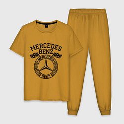 Пижама хлопковая мужская Mercedes Benz, цвет: горчичный