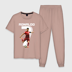 Пижама хлопковая мужская Ronaldo 07, цвет: пыльно-розовый
