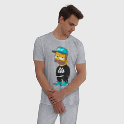 Пижама хлопковая мужская Bart Just Us, цвет: меланж — фото 2
