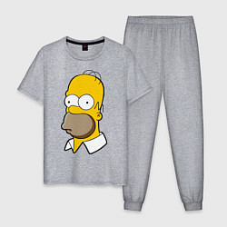 Пижама хлопковая мужская Sad Homer, цвет: меланж