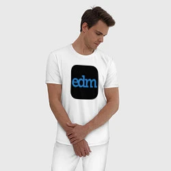 Пижама хлопковая мужская EDM, цвет: белый — фото 2