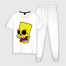 Пижама хлопковая мужская Bart Skull, цвет: белый