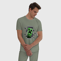 Пижама хлопковая мужская Creeper Inside, цвет: авокадо — фото 2