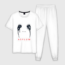 Пижама хлопковая мужская Asylum, цвет: белый