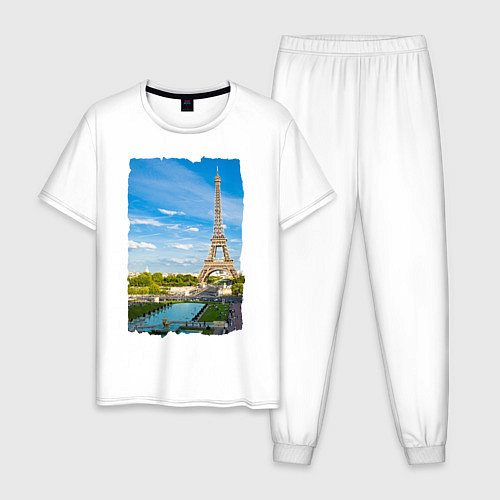 Мужская пижама Летний Париж / Белый – фото 1