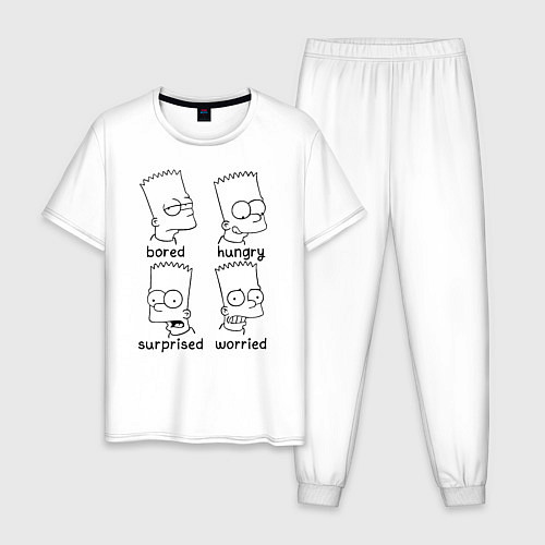Мужская пижама Bart Emotions / Белый – фото 1