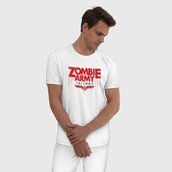 Пижама хлопковая мужская Zombie Army Trilogy, цвет: белый — фото 2
