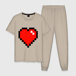 Пижама хлопковая мужская Minecraft Lover, цвет: миндальный