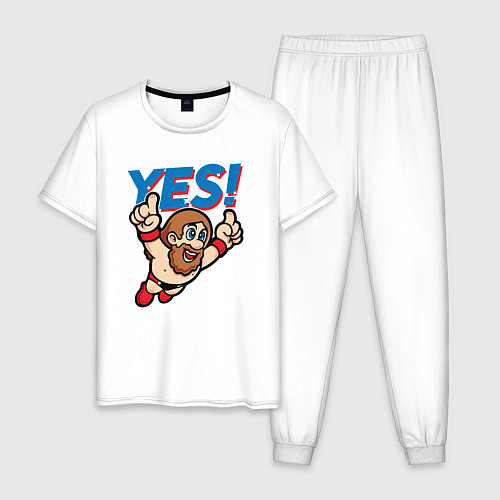 Мужская пижама YES! / Белый – фото 1