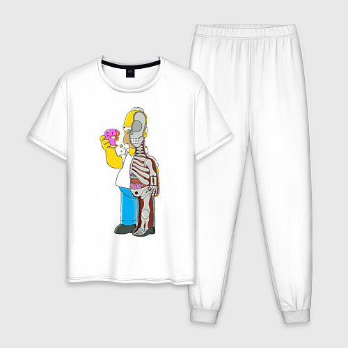 Мужская пижама Homer Anatomy / Белый – фото 1
