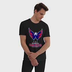Пижама хлопковая мужская Washington Capitals, цвет: черный — фото 2