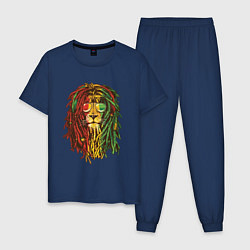 Пижама хлопковая мужская Rasta Lion, цвет: тёмно-синий