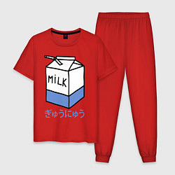 Пижама хлопковая мужская White Milk, цвет: красный